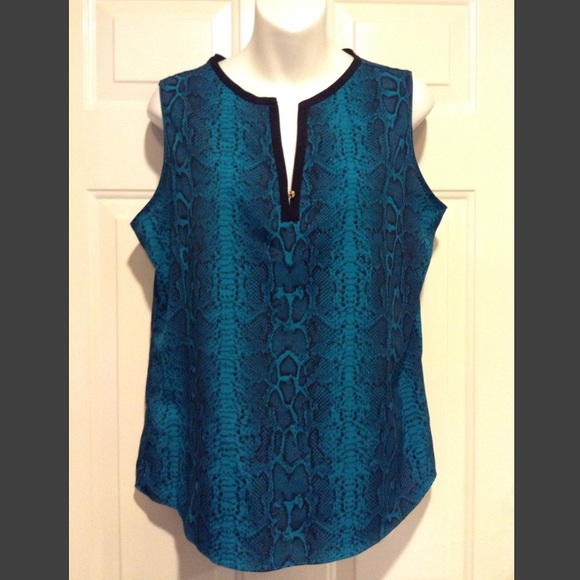 Ellen Tracy Sleeveless V-Neck Blouse - Picture 4 of 6